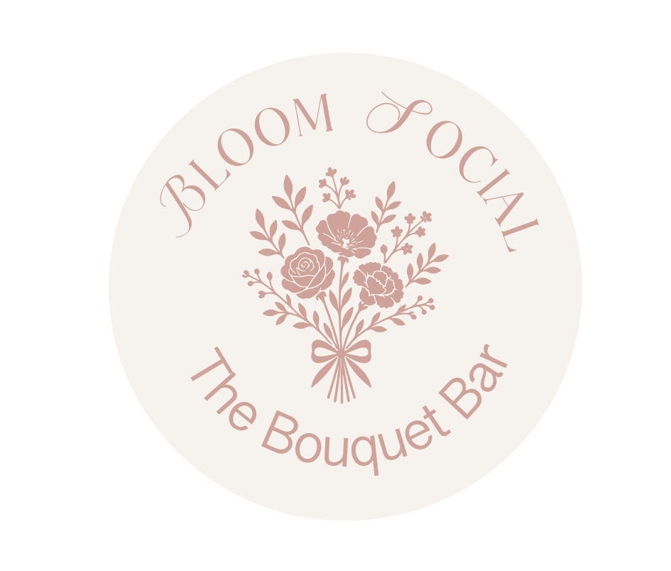Bloom Social circular submark in beige and blush
